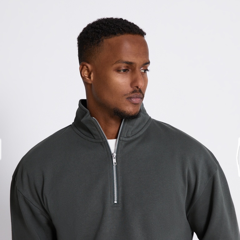 Half Zip Sweatshirt "Frank" Dark Green
